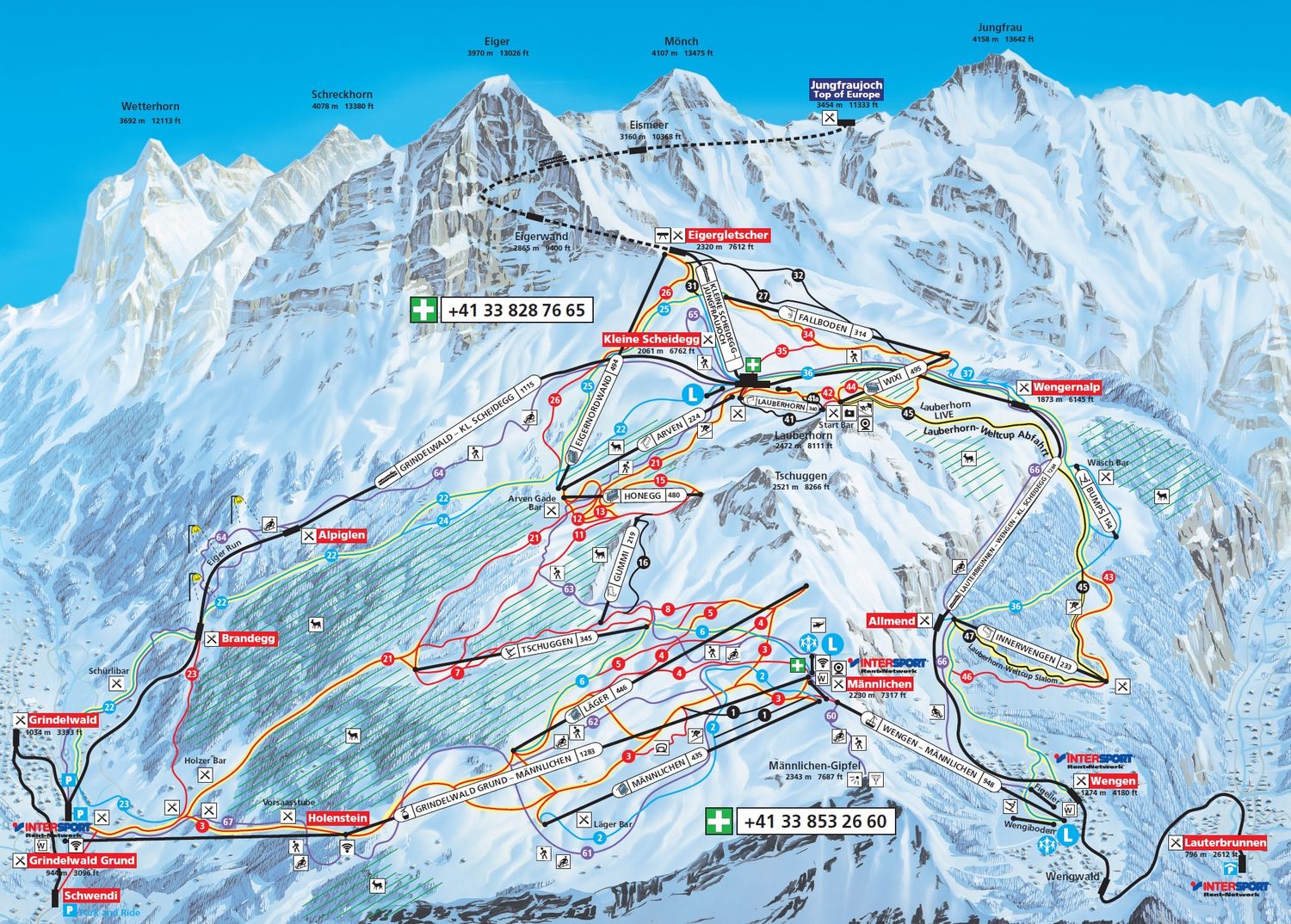 Skigebiet Männlichen-Kleine Scheidegg, Berner Oberland - Hotels