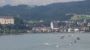 Blick von unserer Terrasse über die Donau auf die Burg und Stadt Grein - Gasthof zur Donaubruecke, in Ardagger bei Grein Ardagger
