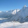 Ein Blick vom Birkhahnlift aus auf das verschneite Galtür - Hotel Landle Gasthof Galtuer